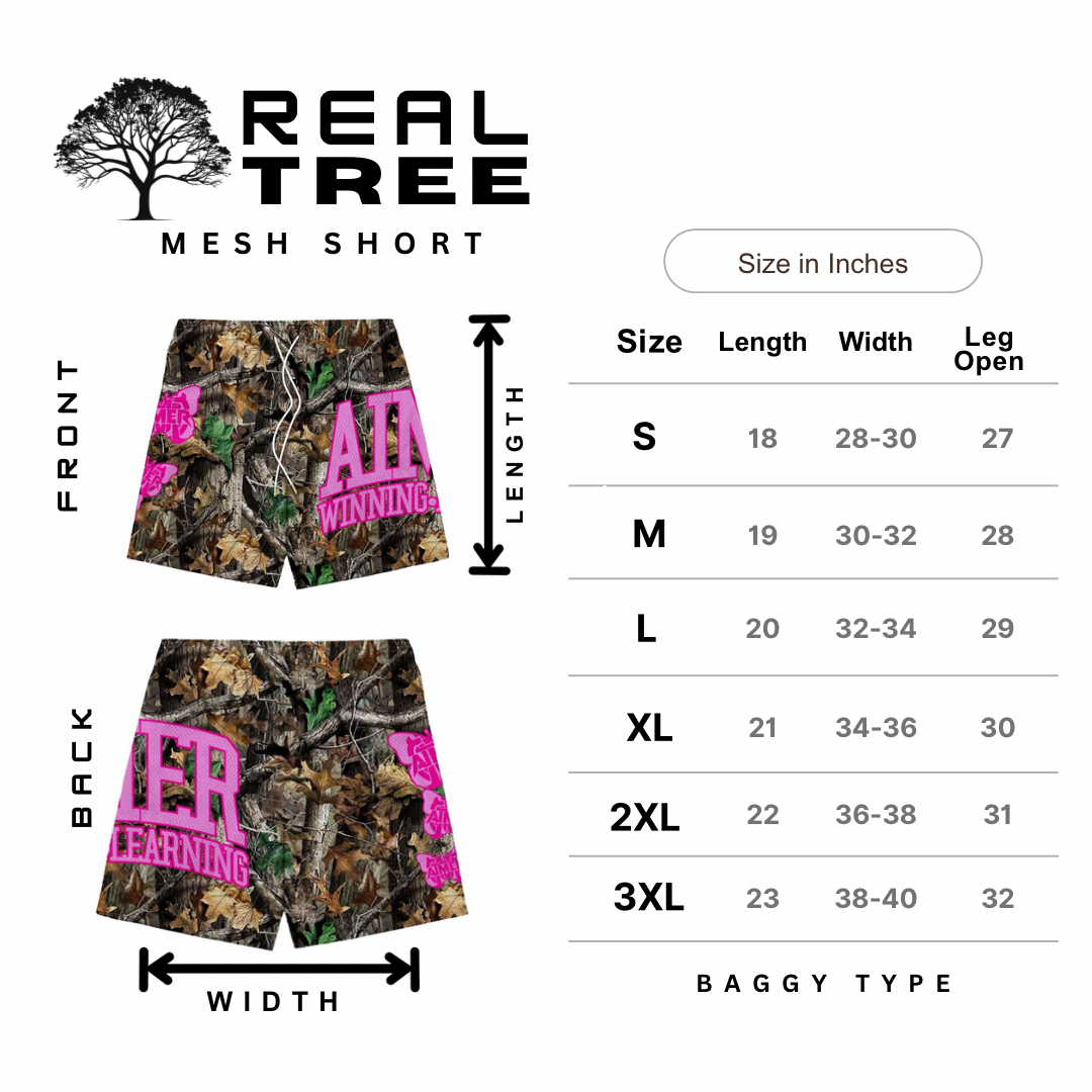 REAL TREE BUTTERFLY MESH SHORT